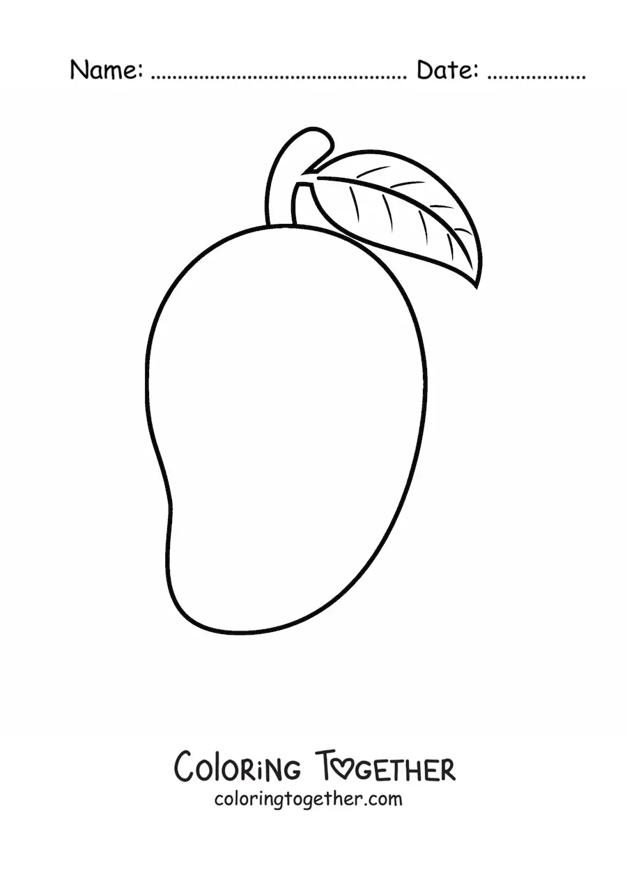 Coloring page of a mango