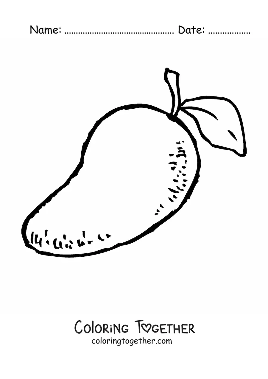 Coloring page of a mango