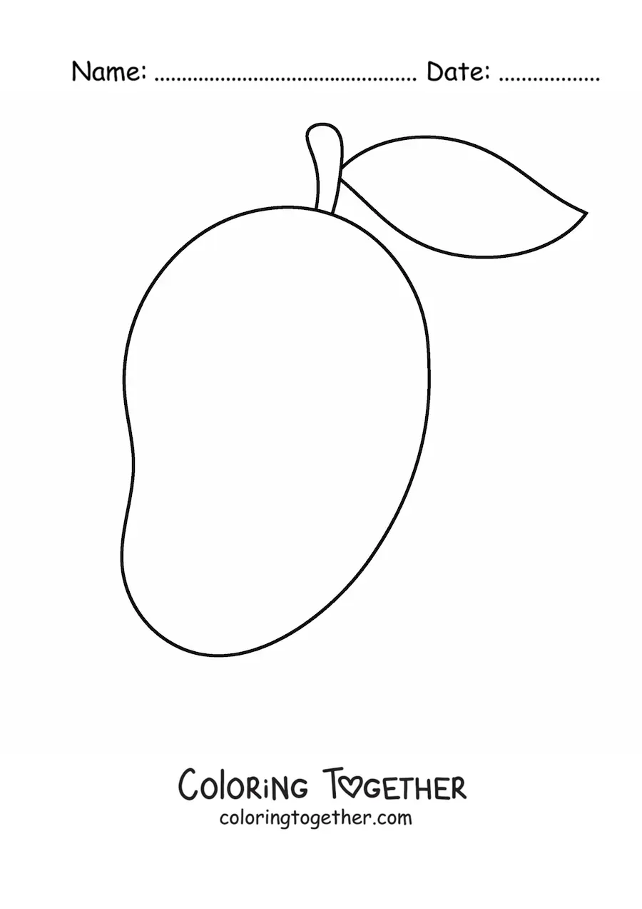 Coloring page of a mango
