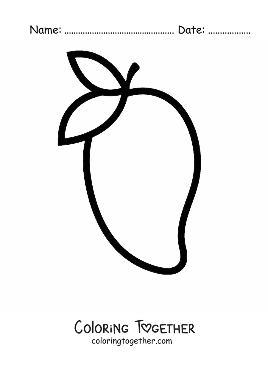 Coloring page of a mango