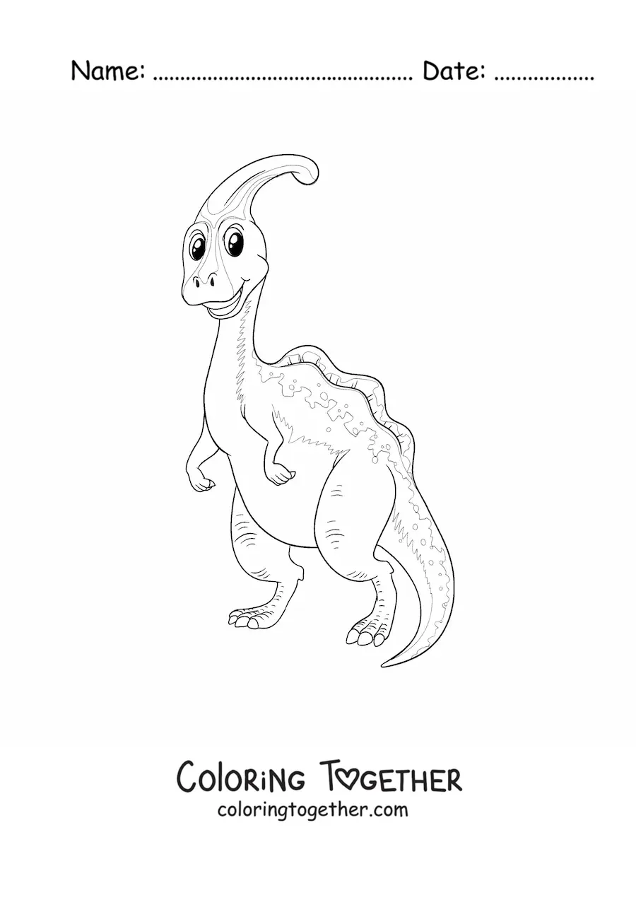 Coloring page of a sweet herbivore dinosaur
