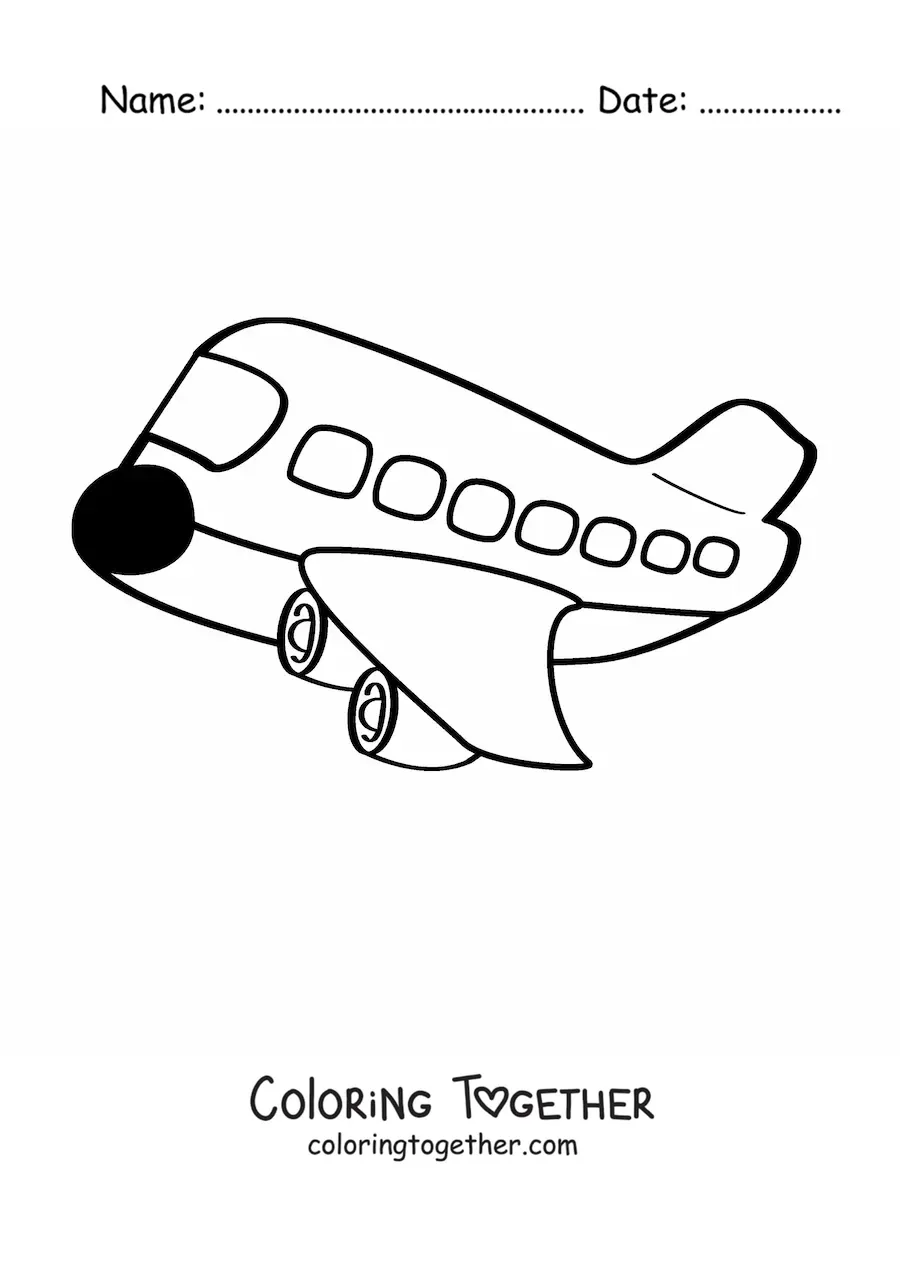 Coloring page of a plane