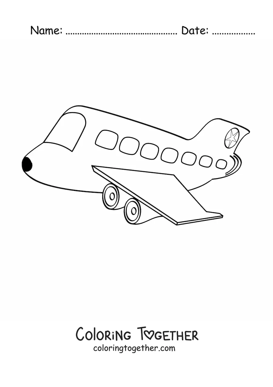 Coloring page of a plane