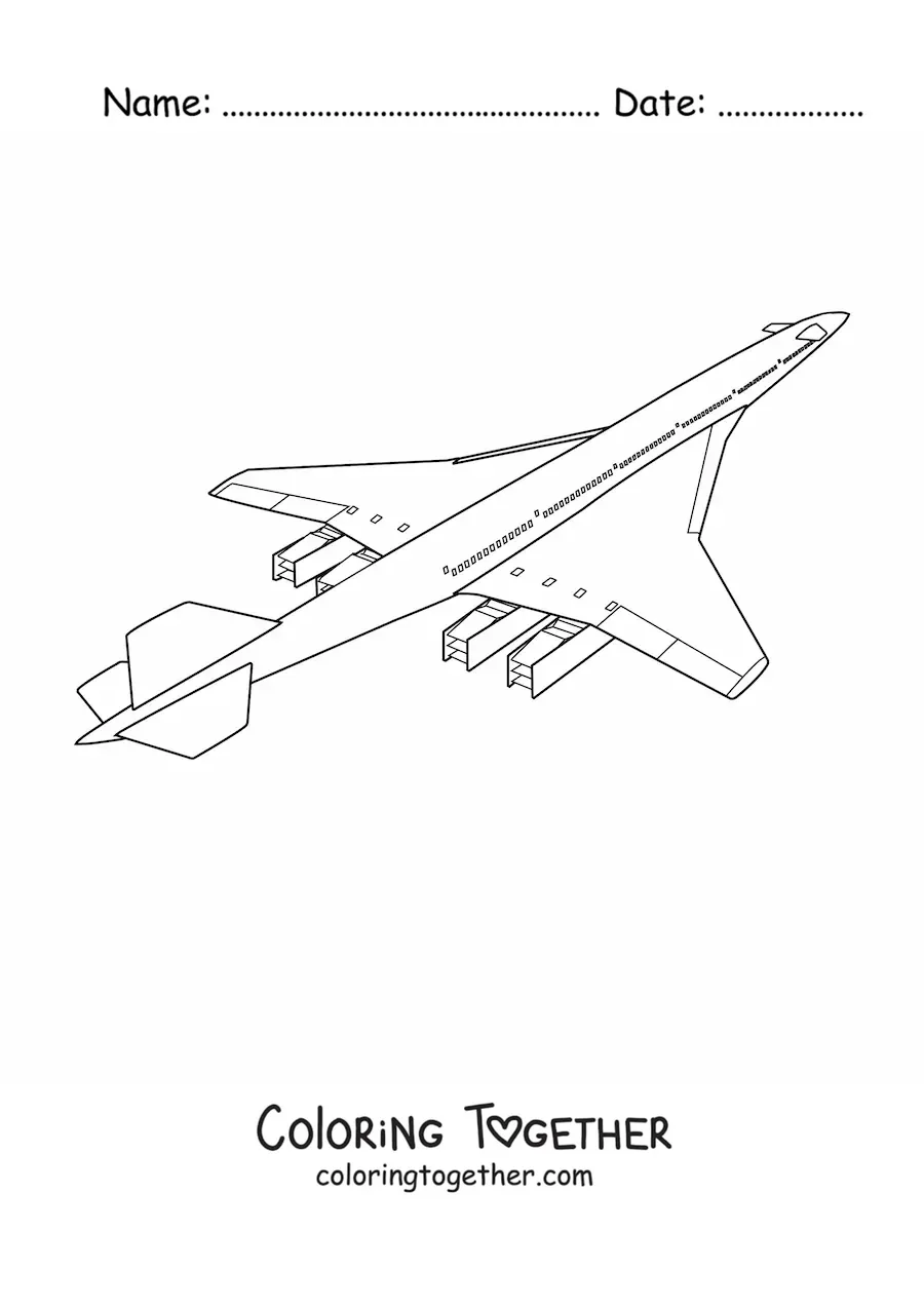 Coloring page of a plane