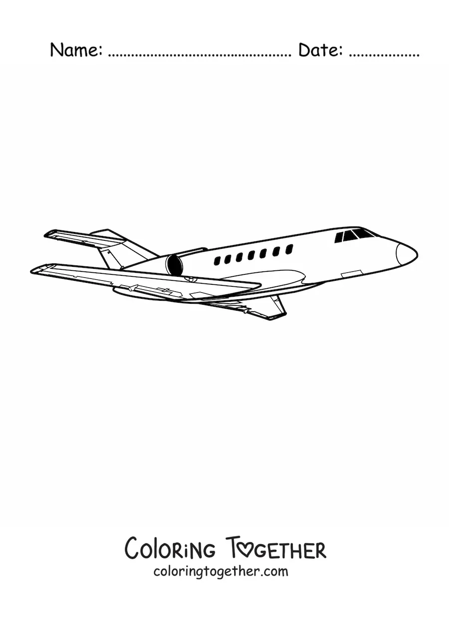 Coloring page of a plane
