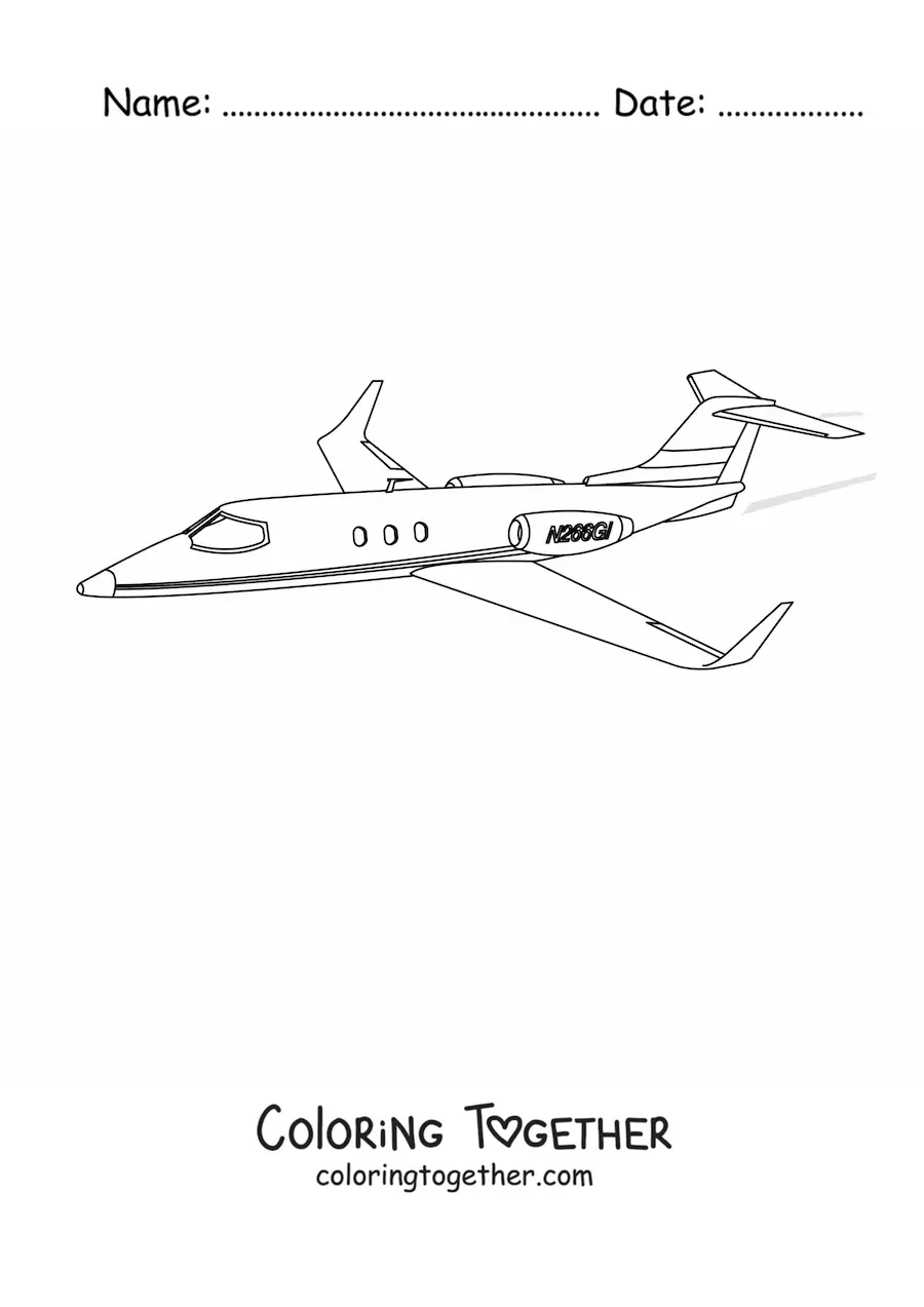 Coloring page of a plane