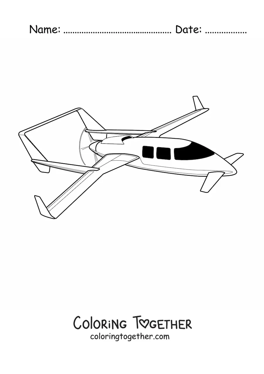 Coloring page of a small plane
