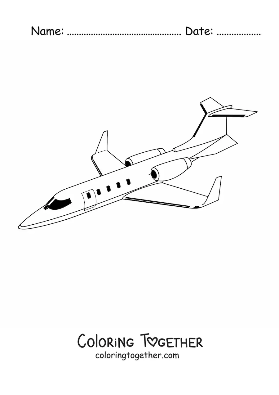 Coloring page of a small plane