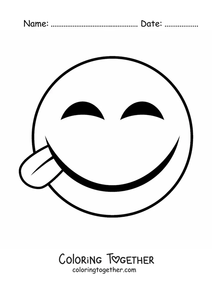 Coloring page of a funny emoji