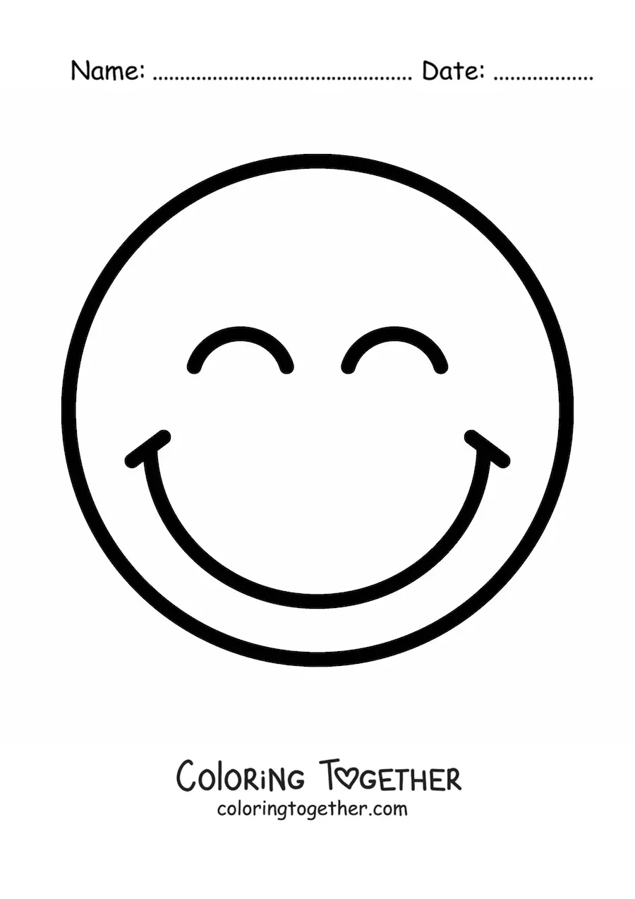 Coloring page of a happy face