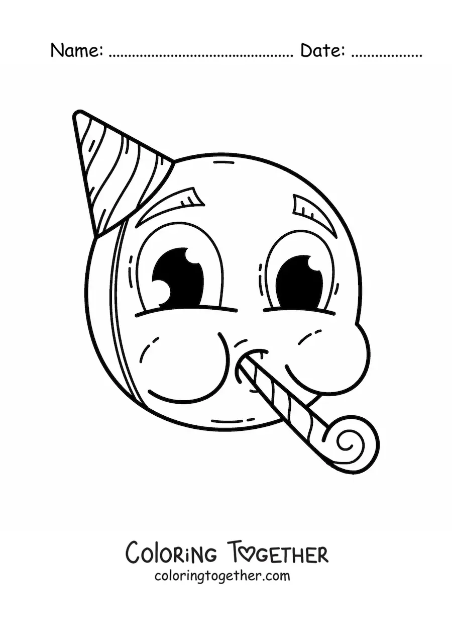 Coloring page of a birthday person emoji