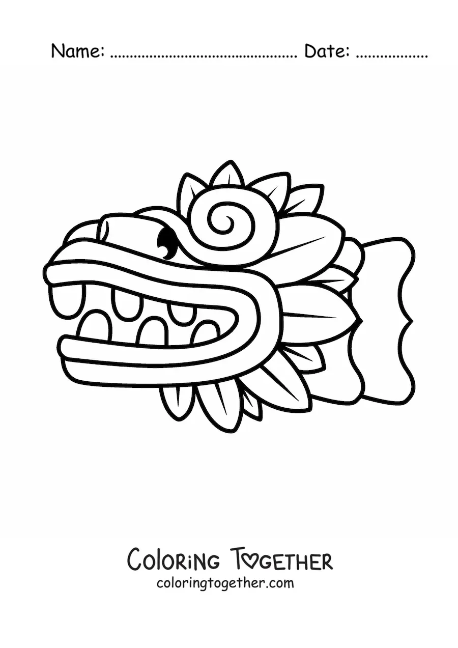 Coloring page of Mayan art