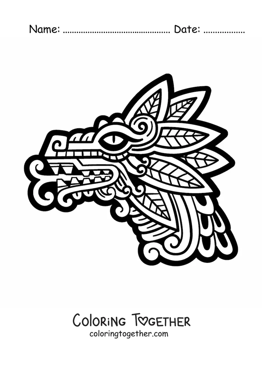Coloring page of Quetzalcoatl