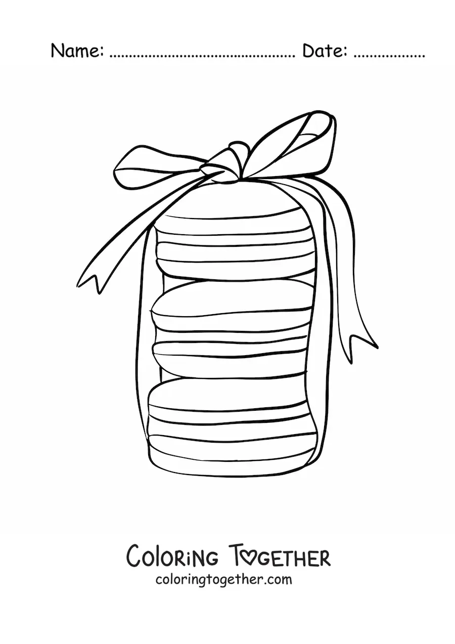 Coloring page of French macarons