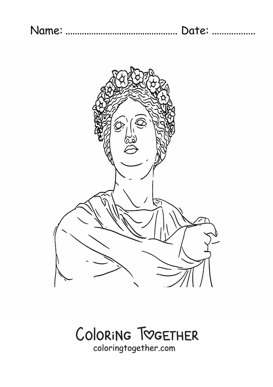 Coloring page of a sculpture of Ancient Rome