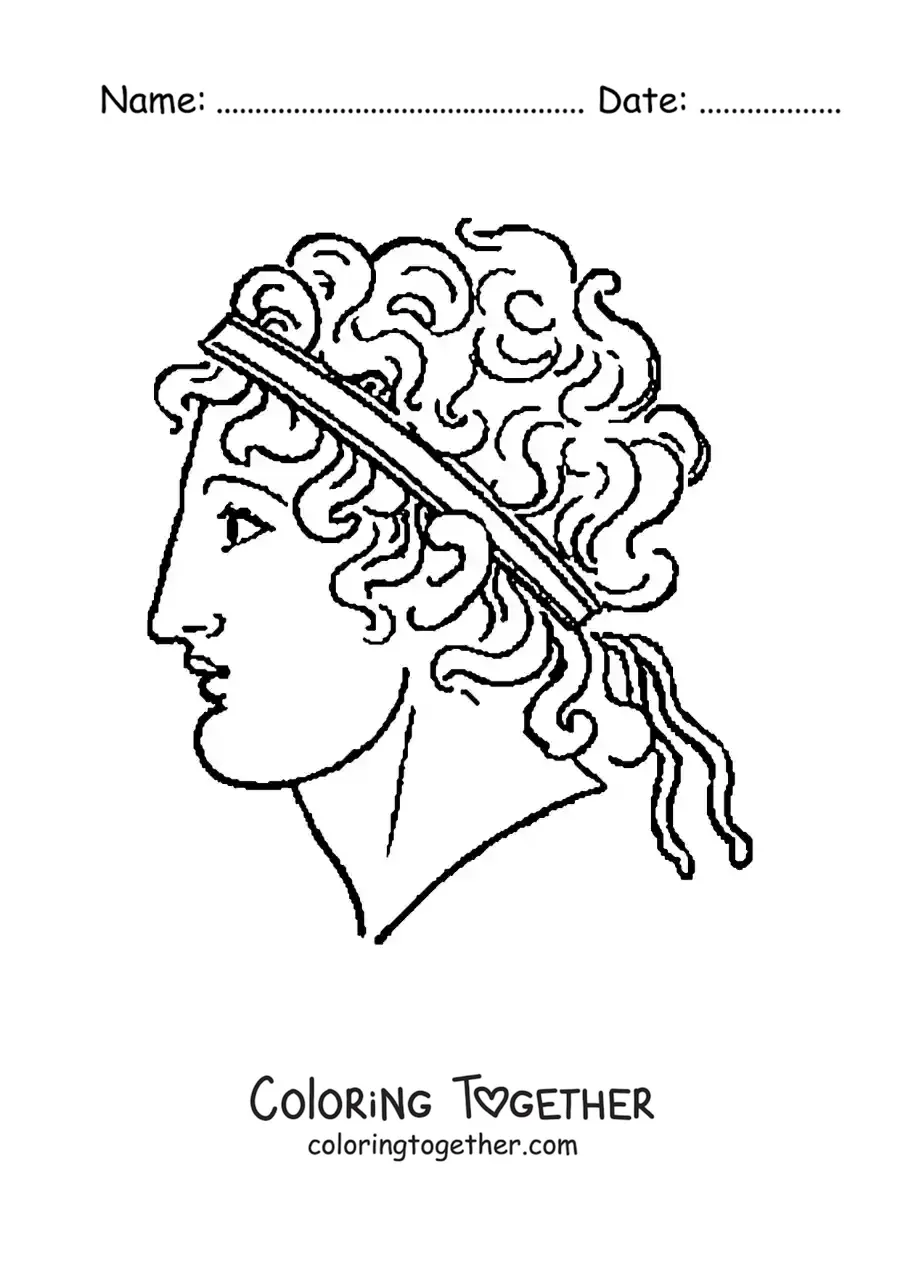 Coloring page of a man of Ancient Greece