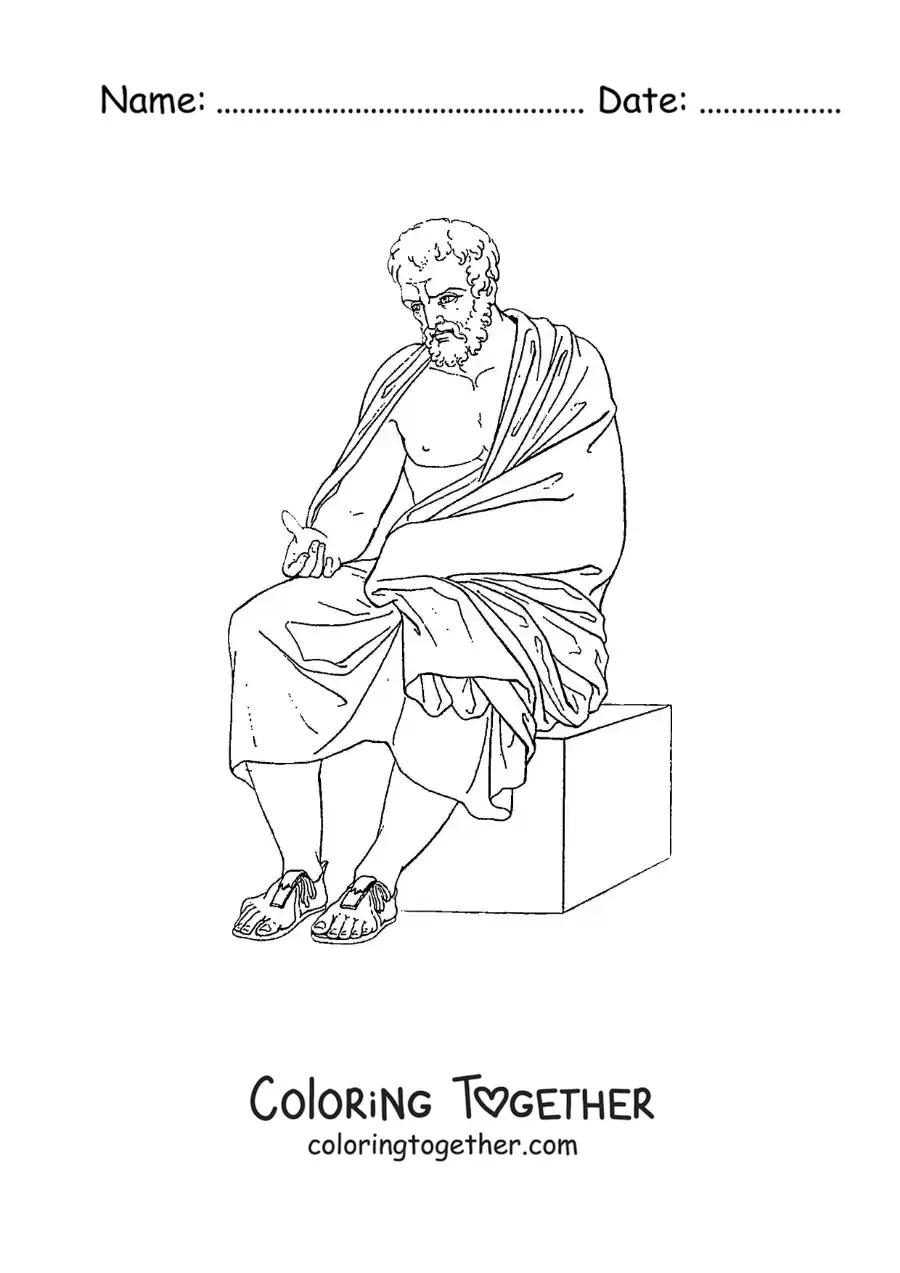 Coloring page of a man of Greek culture