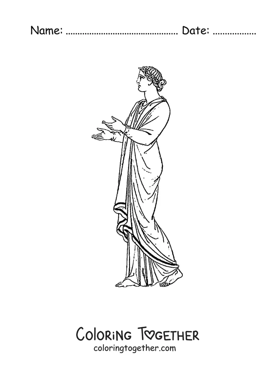 Coloring page of clothing of Greek culture