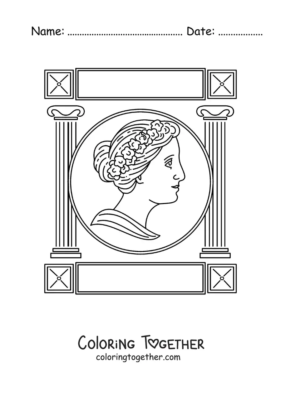Coloring page of Greek art