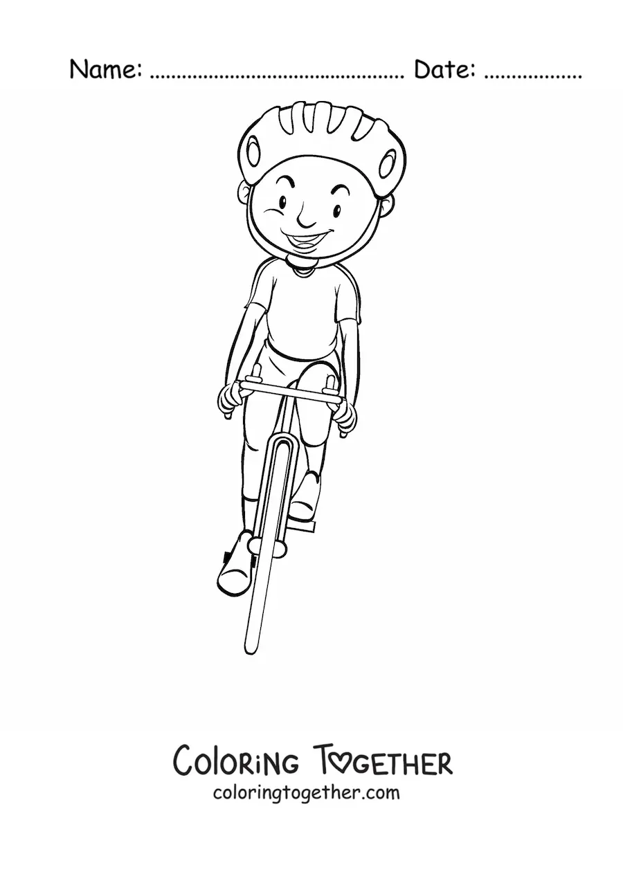 Coloring page of a cyclist