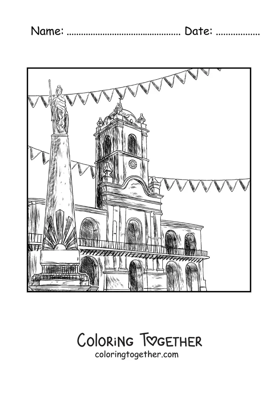 Coloring page of the May Revolution