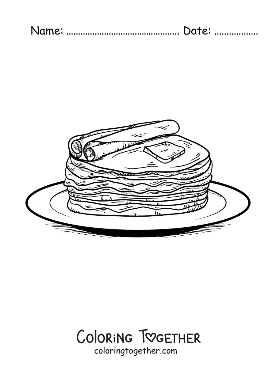 Coloring page of a typical dish of Russia
