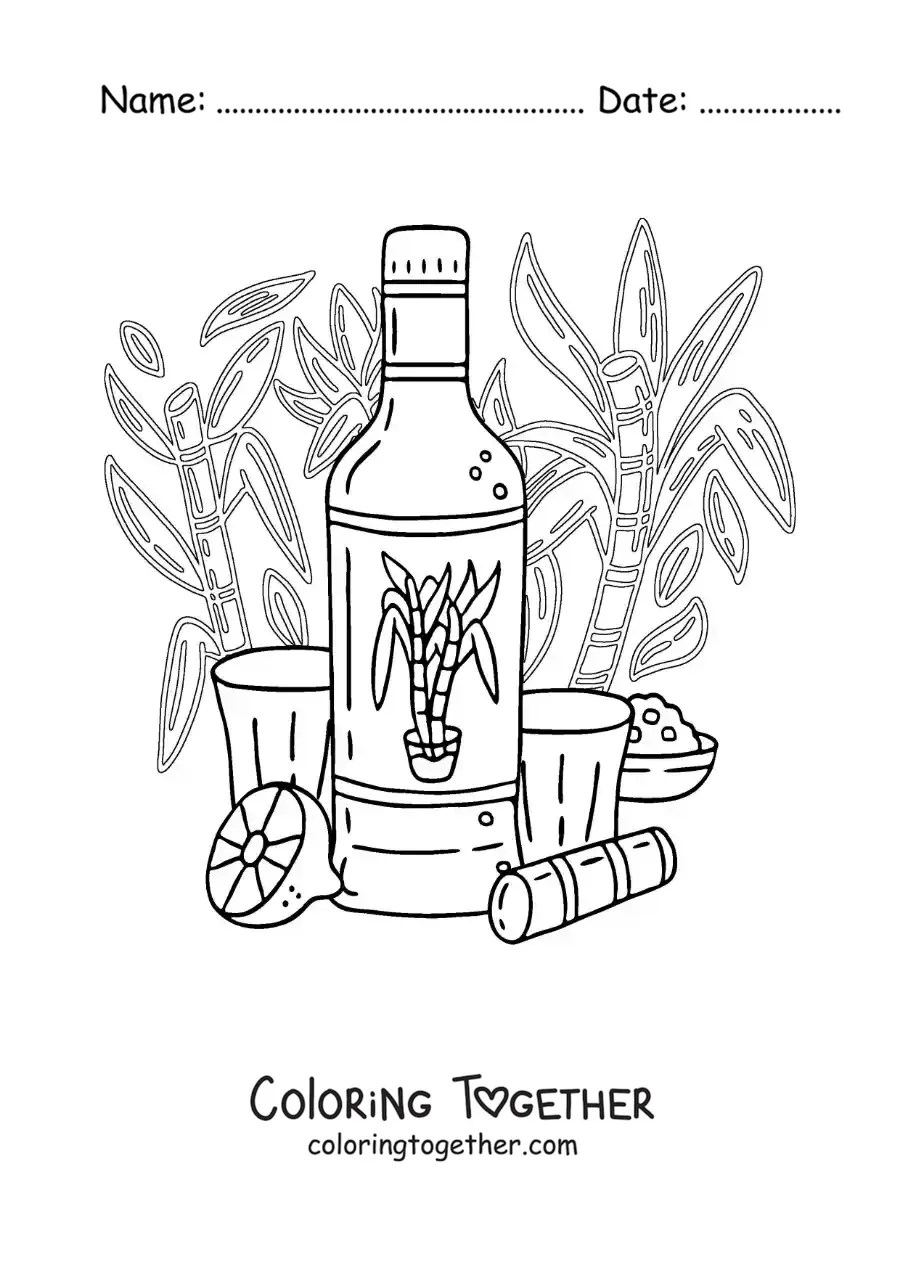 Coloring page of a traditional drink of Brazil