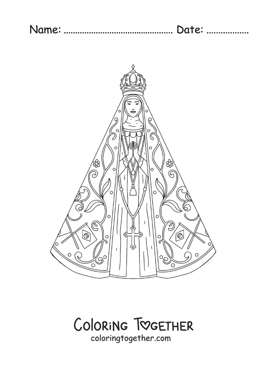 Coloring page of Our Lady of Fatima