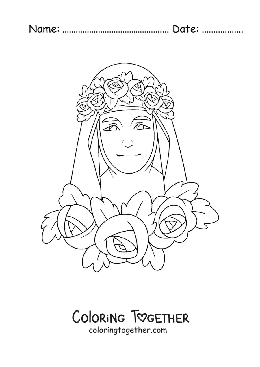 Coloring page of Saint Rose of Lima