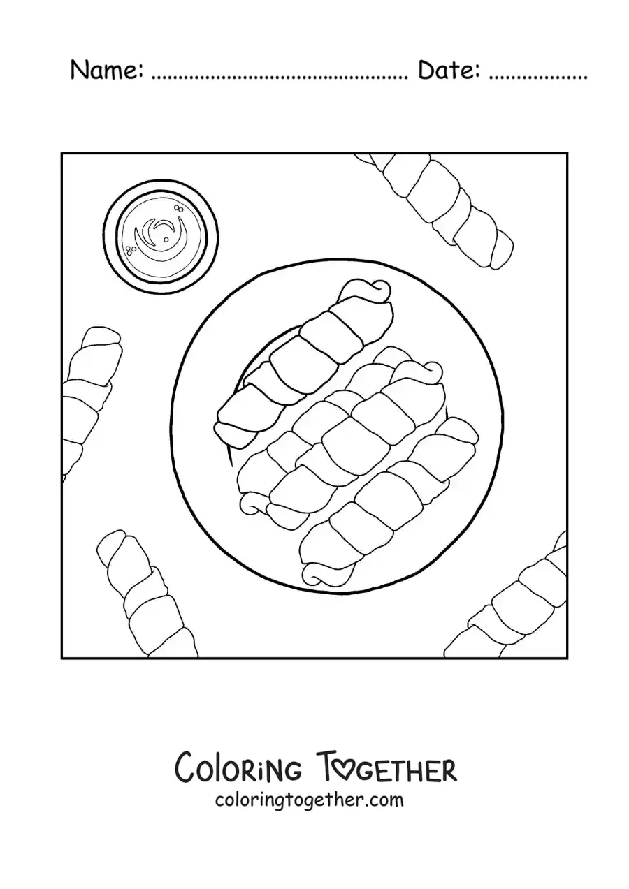 Coloring page of tequenos