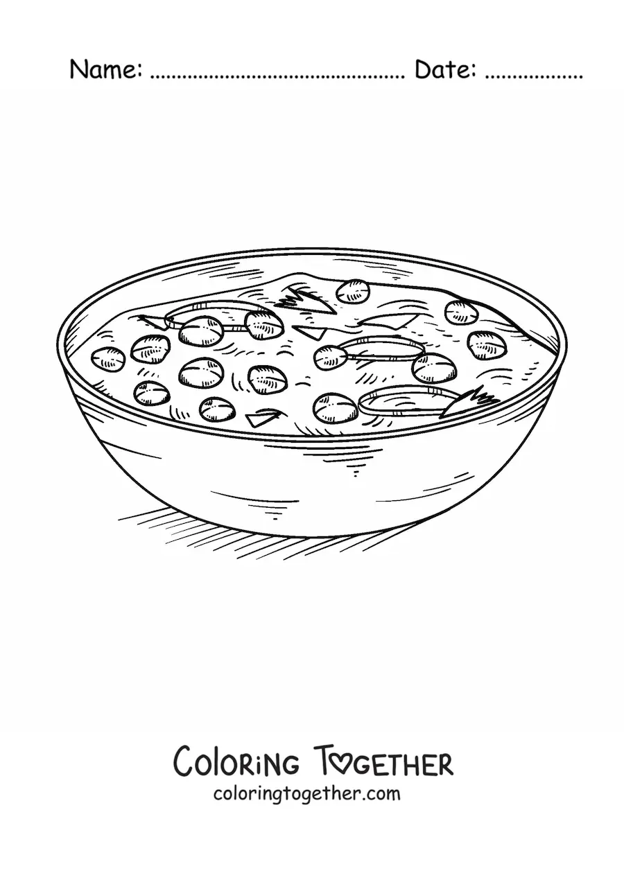 Coloring page of a traditional dish of Indian culture