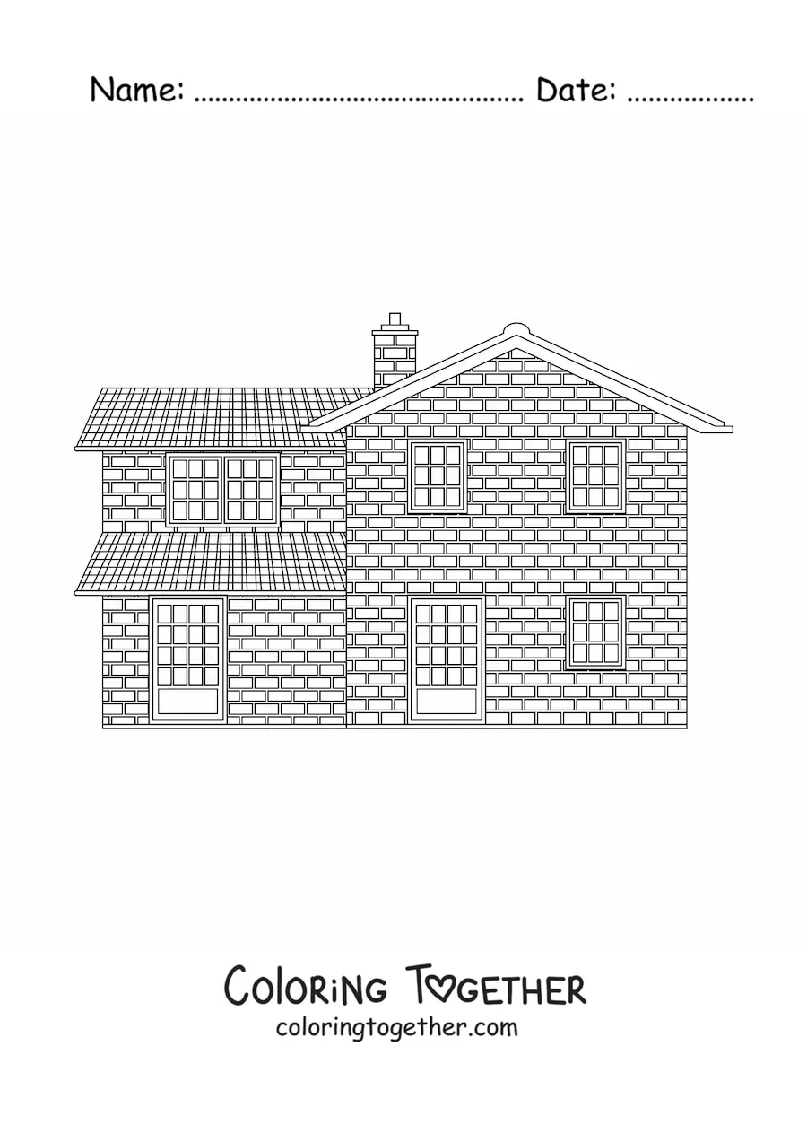 Coloring page of English architecture