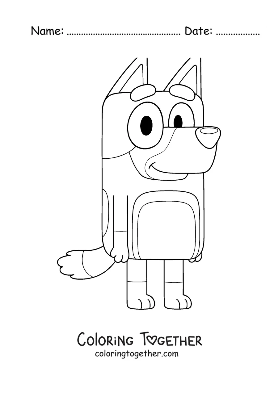Coloring page of Bandit, Bluey's dad