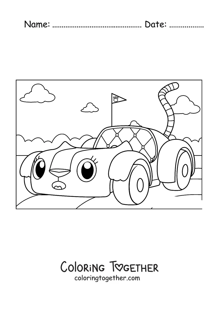 Coloring page of Carlita, Gabby's cat car