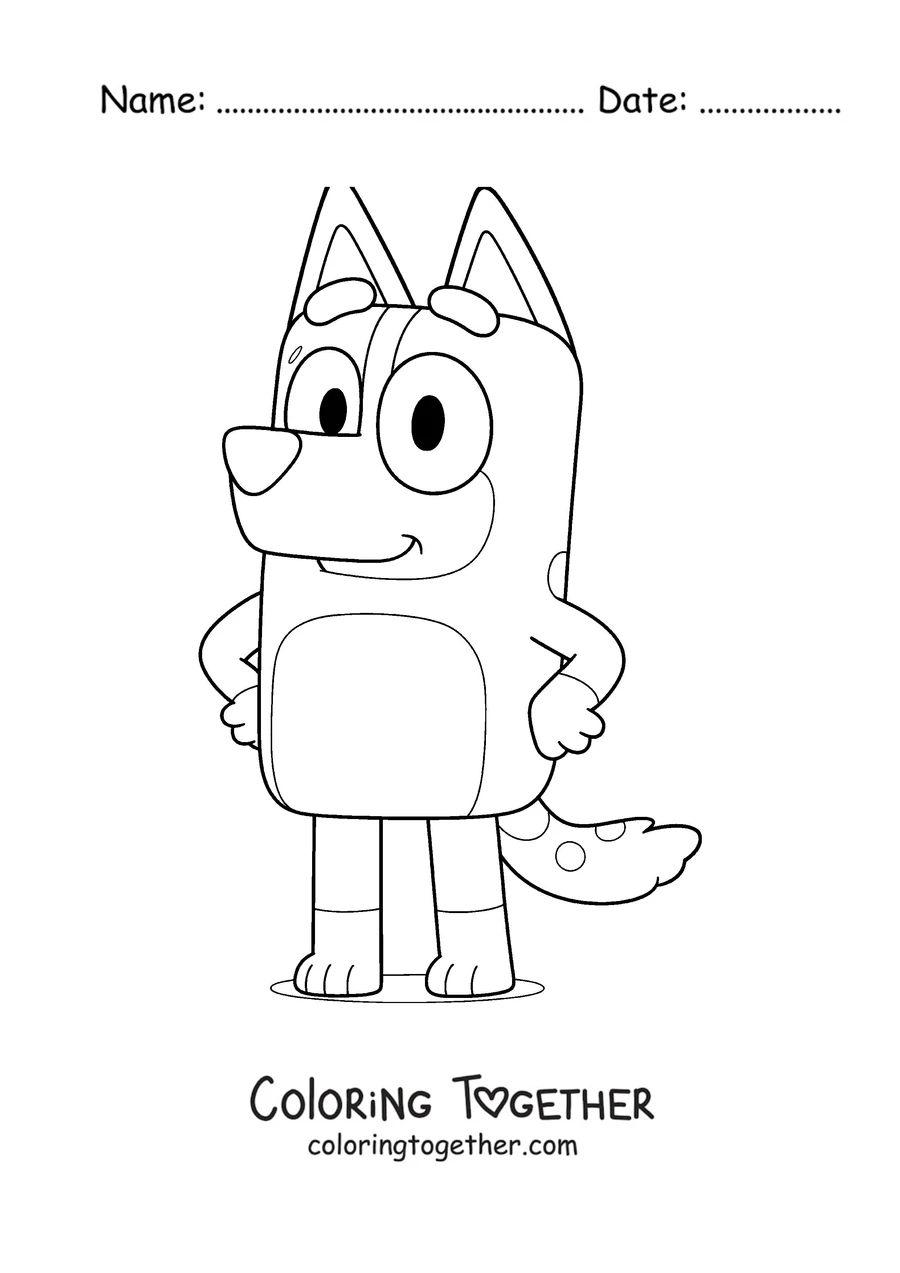 Coloring page of Chilli, Bluey's mum