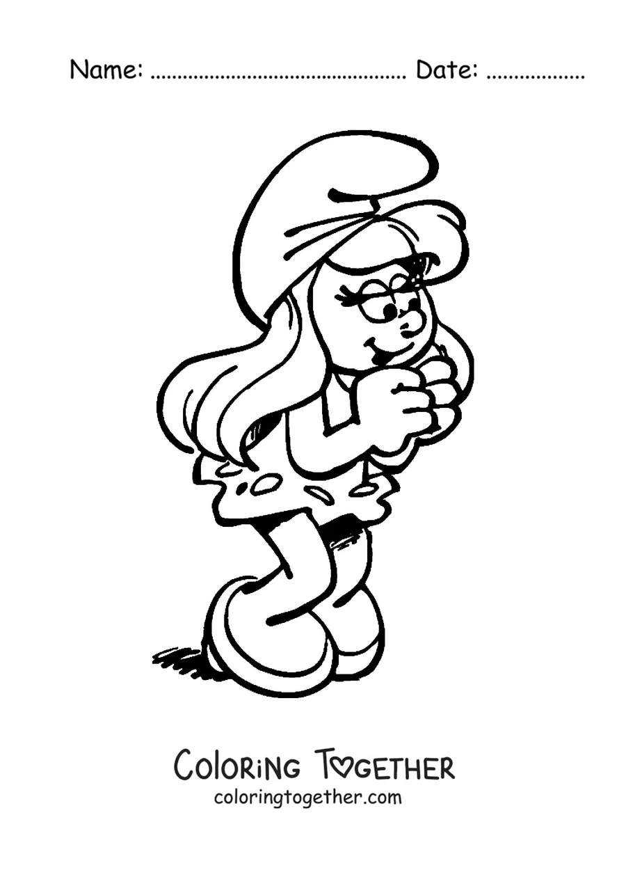 Coloring page of Smurfette