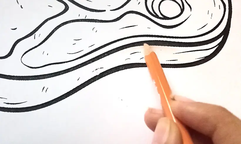 Step 1 to color with the burnishing technique