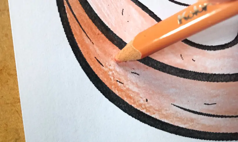 Step 3 for coloring with the burnishing technique