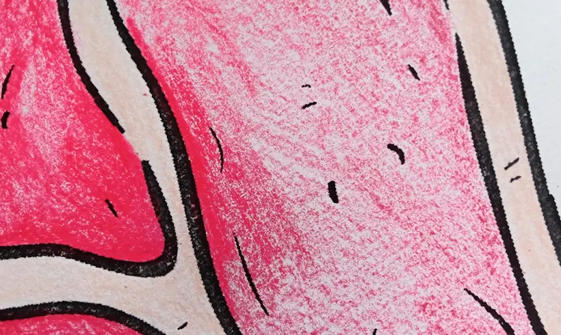 Step 4 for coloring with the burnishing technique