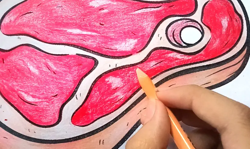 Step 5 for coloring with the burnishing technique