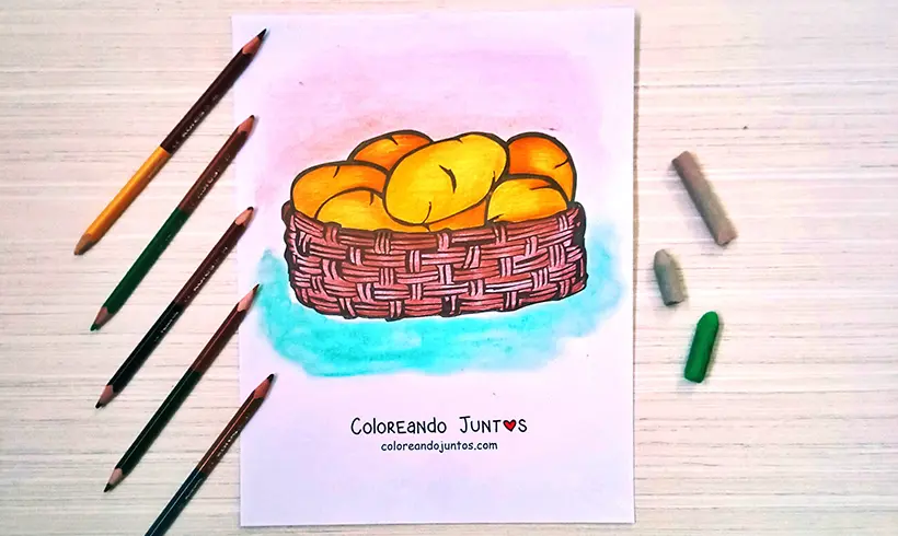 Drawing of potatoes colored by Coloring Together