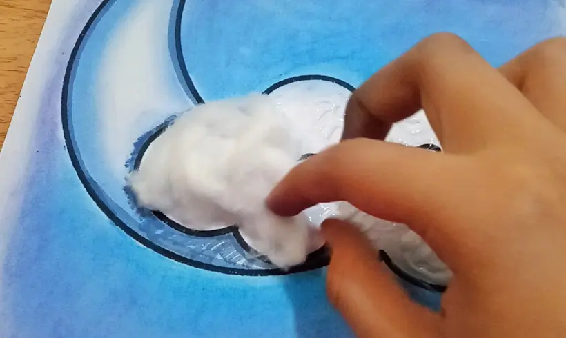 Step 4 to paint with cotton