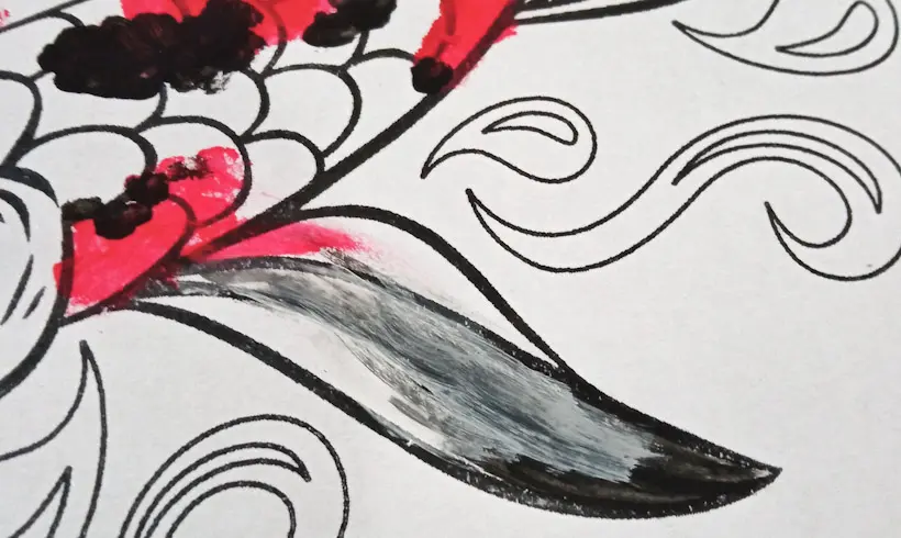 Step 2 to paint with cotton swabs and tempera paint