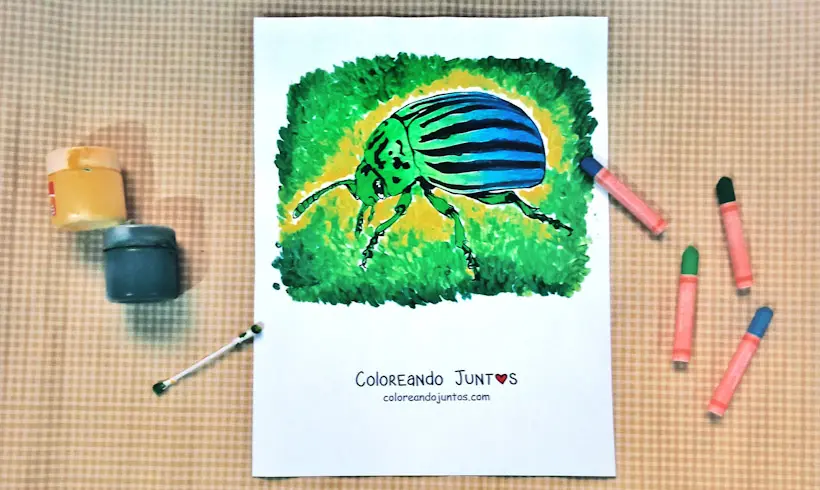 Beetle drawing colored by Coloring Together