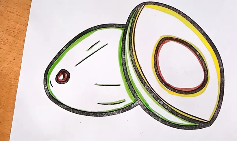 Step 1 to apply the hatching technique