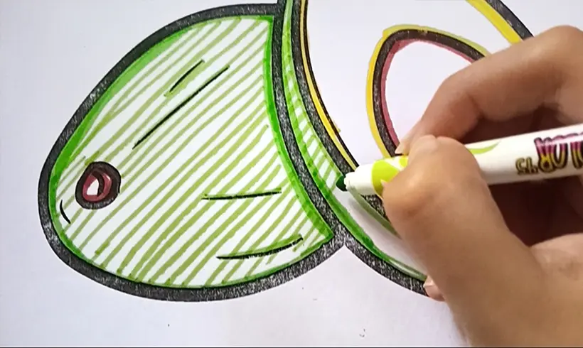 Step 2 to apply the hatching technique