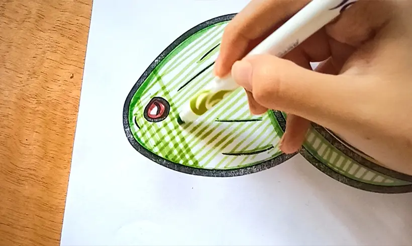 Step 3 to apply the hatching technique
