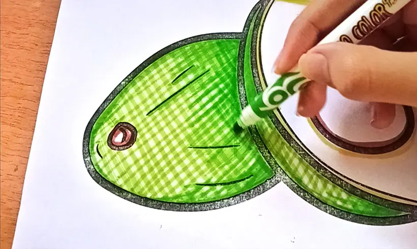Step 4 to apply the hatching technique