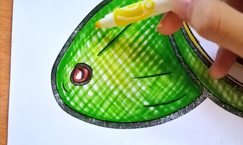 Step 5 to apply the hatching technique