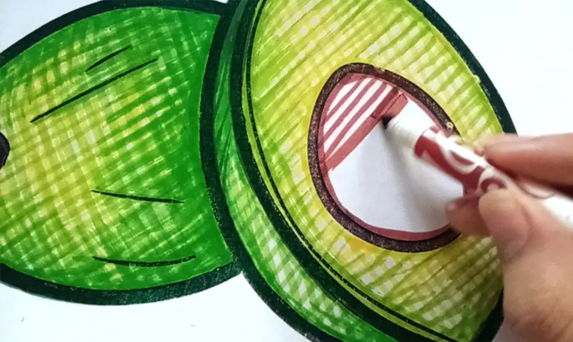 Step 6 to apply the hatching technique
